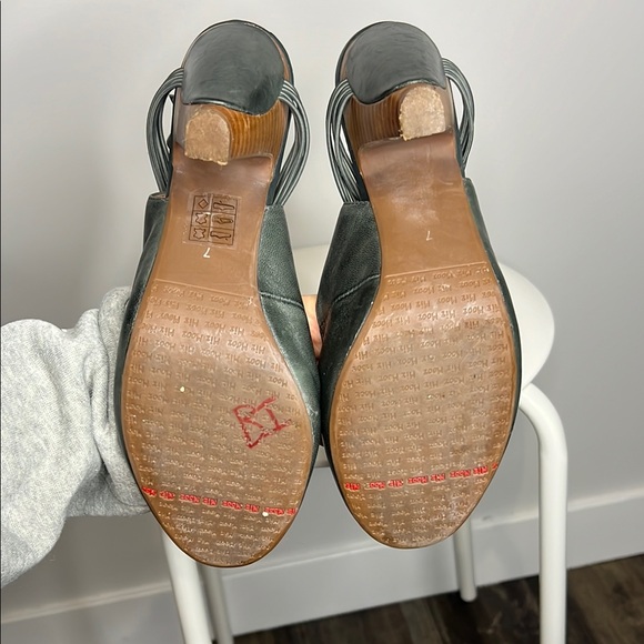 Miz Mooz Silva Gray ish green ish Slingback Heels - Picture 9 of 12